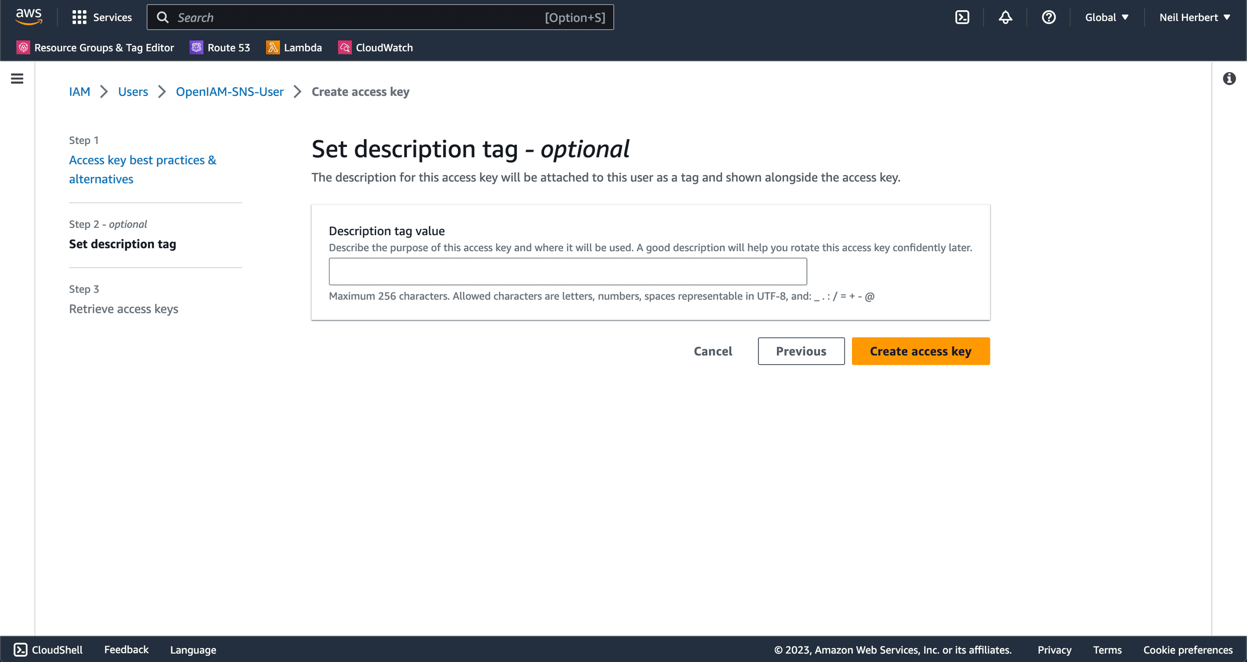 AWS IAM User Credentials Tags