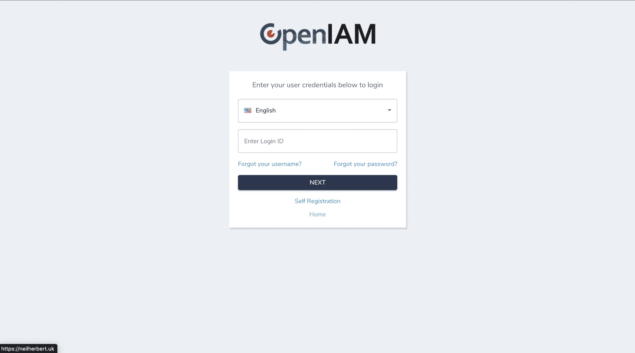 OpenIAM Login Screen with Additional Link