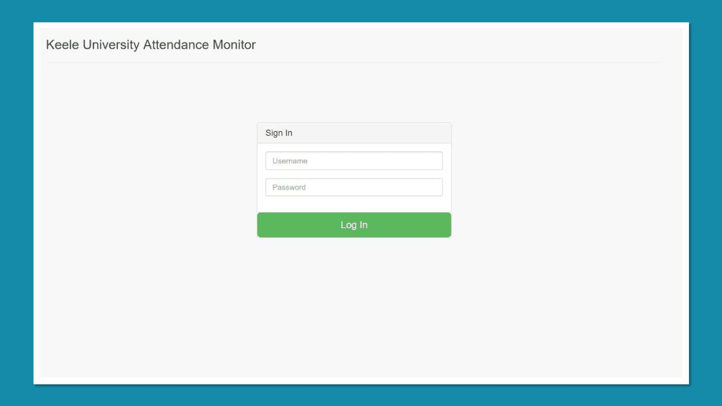 Attendance Monitoring - Login Screen